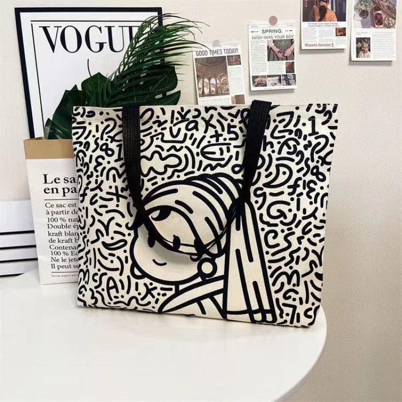 Women's Large Capacity Canvas Minnie Portable Fashion Shoulder Bags
