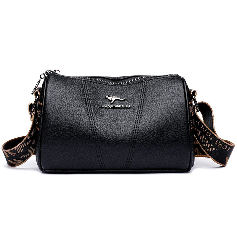 Female Leather Pillow Fashion Simple Wide Crossbody Bags