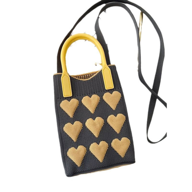 Love Knitted Large Capacity Totes Woolen Handbags