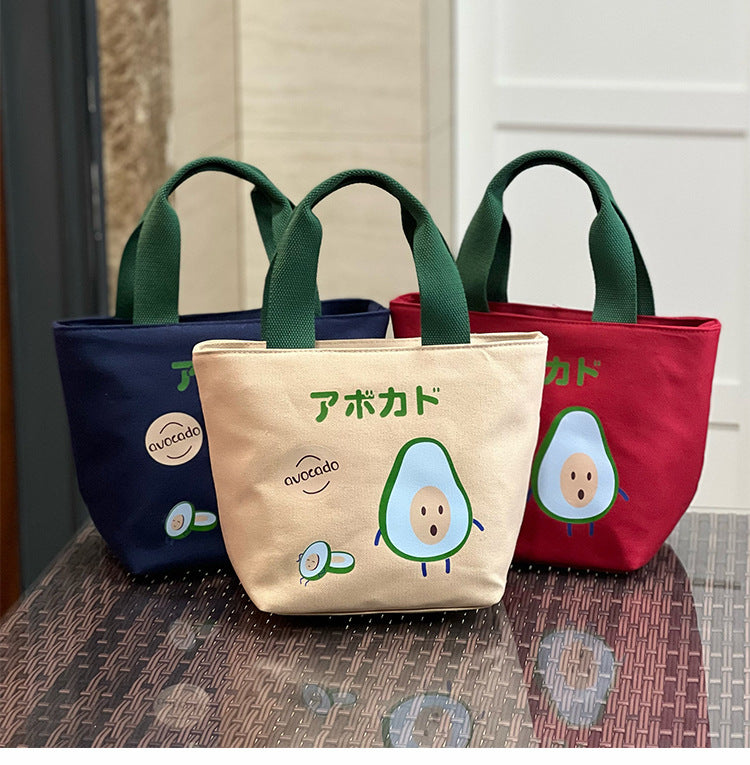 Volume Simple Canvas Lunch Box Hand Handbags
