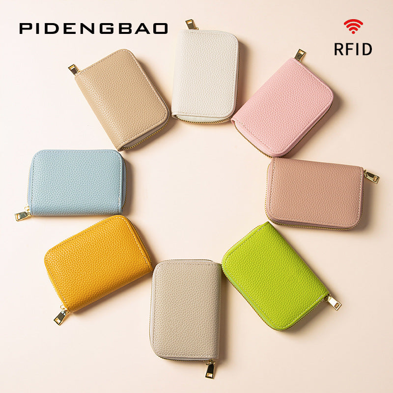 Attractive Swiping Expanding Multiple Slots Zipper Purses