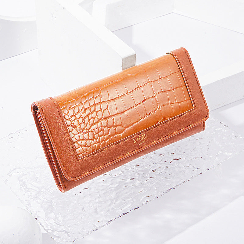 Women's Stylish Pretty Long Female Crocodile Ladies Wallets