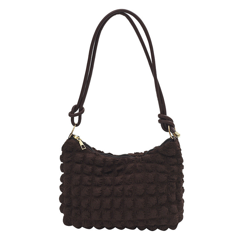 Women's Bubble Soft Pleated Underarm Girly Fashion Crossbody Bags