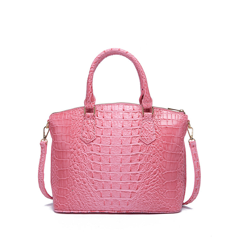 Women's Portable Retro Crocodile Pattern Brahmin Crossbody Bags