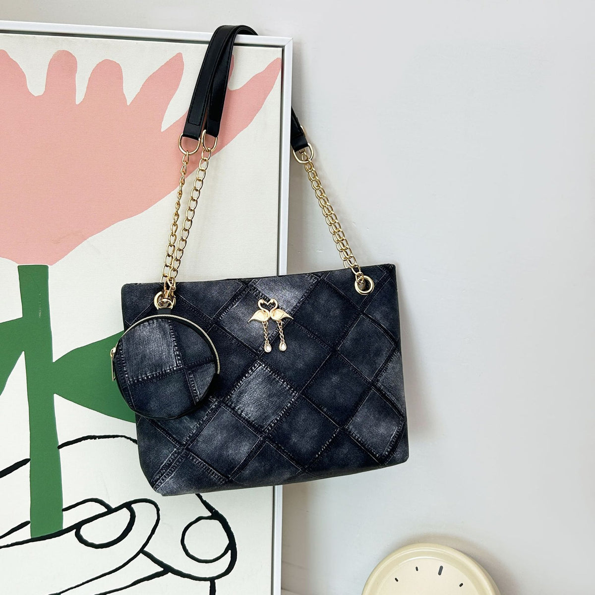 Women's Niche Advanced Texture Two-piece Rhombus Quilted Women's Shoulder Bag