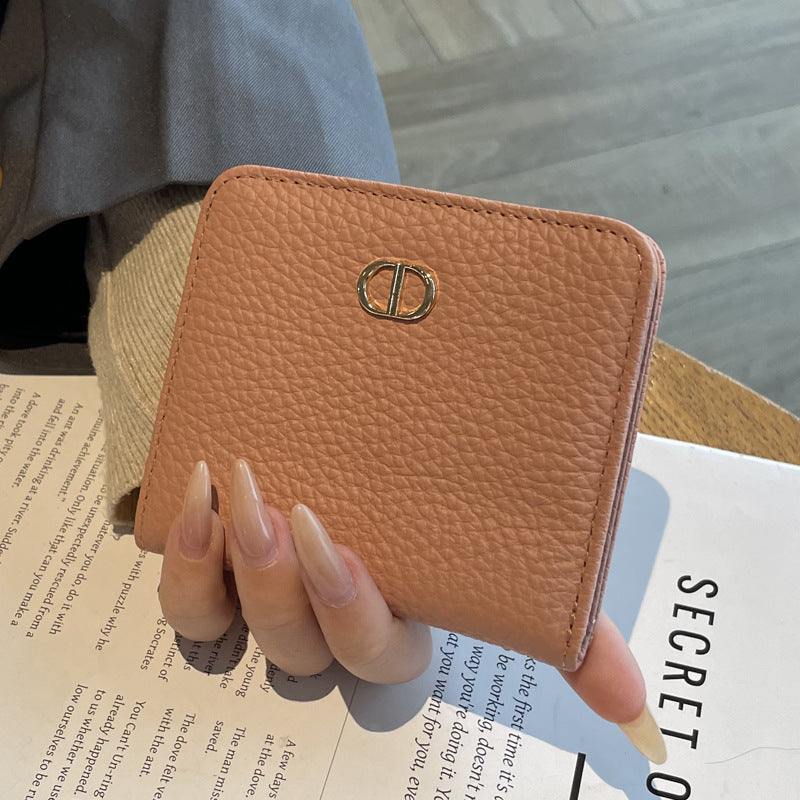 Women's First Layer Soft Cowhide Short Leather Simple Multifunctional Ladies Wallet