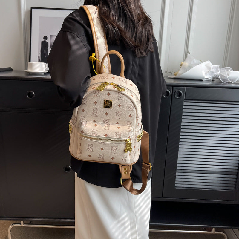 Cute Bear Printed Fashionable Large Capacity Backpacks