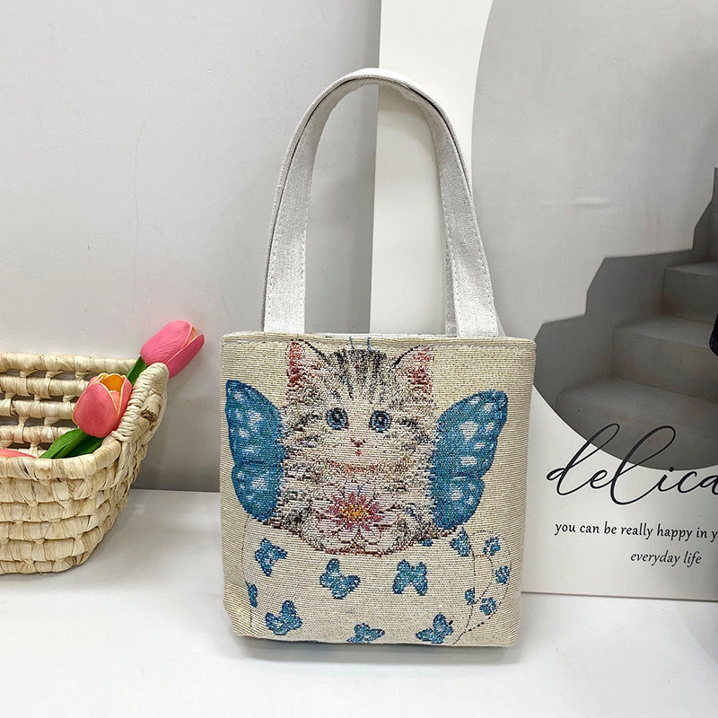 Gold Silk Double-sided Embroidered Ethnic Style Handbags