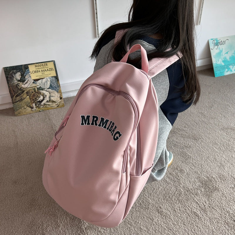 Women's Retro Alphabet Solid Color High And Backpacks