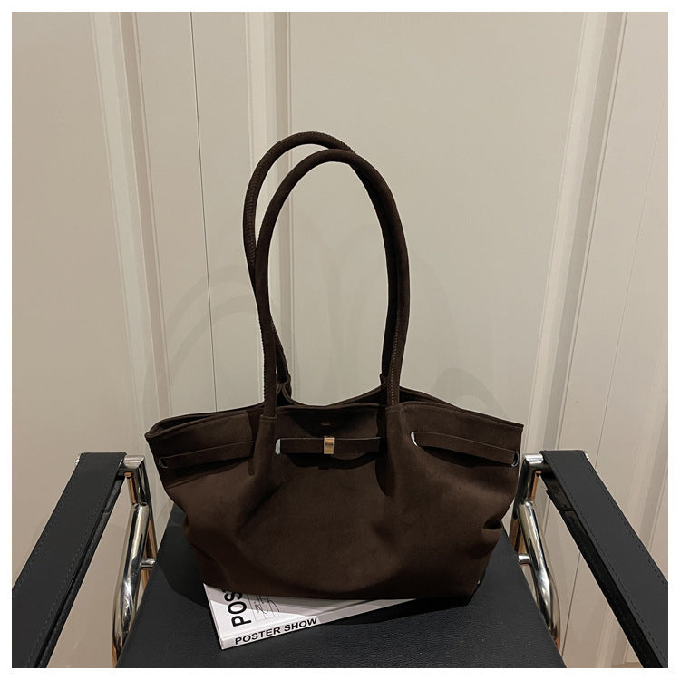 Women's Solid Color Leisure Commute Idle Style Frosted One Women's Shoulder Bag