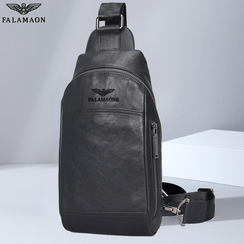 Men's Fl Leather Fashion Business First Layer Men's Chest Bags