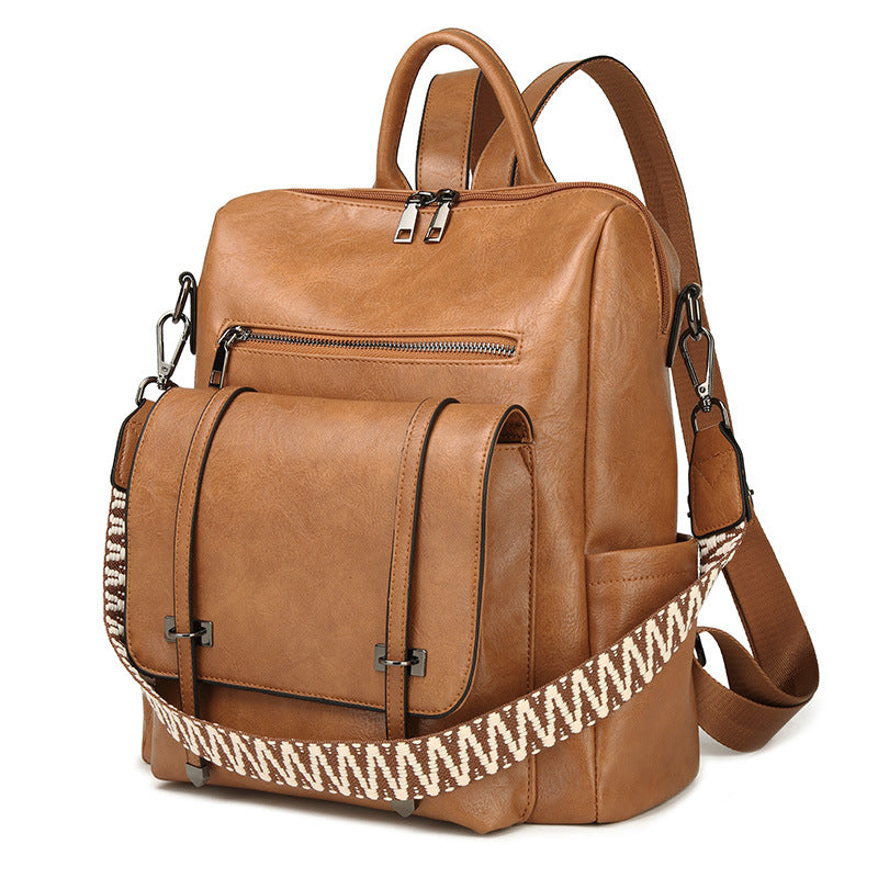 Women's Retro High-grade Soft Leather Large Capacity Backpacks