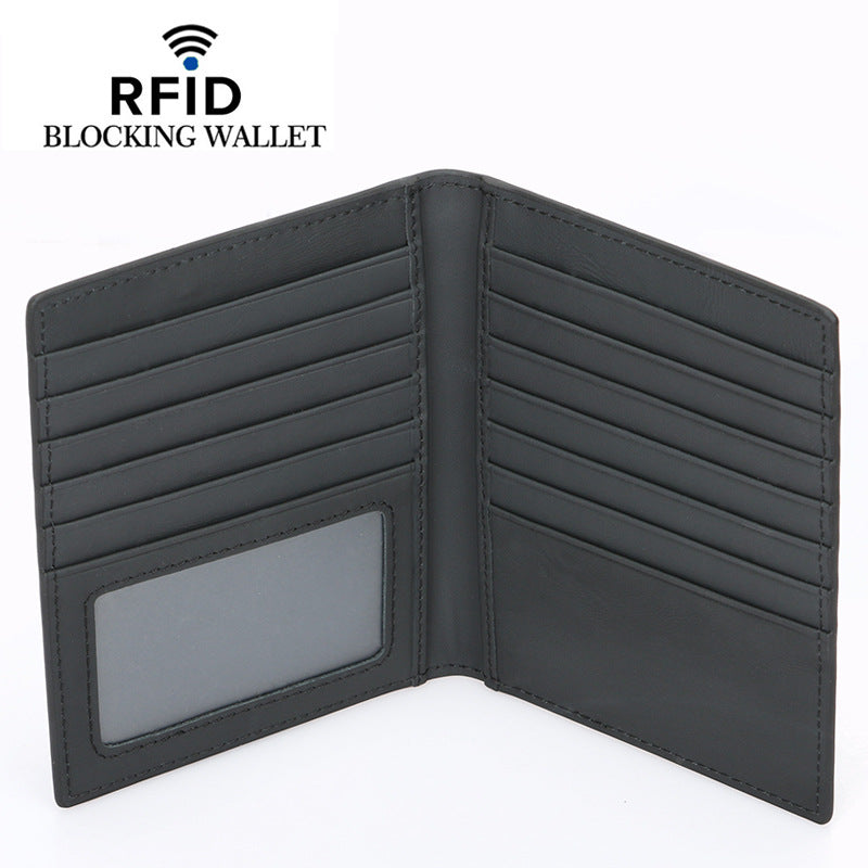 Genuine Leather Bank Large Capacity Swiping Card Holder