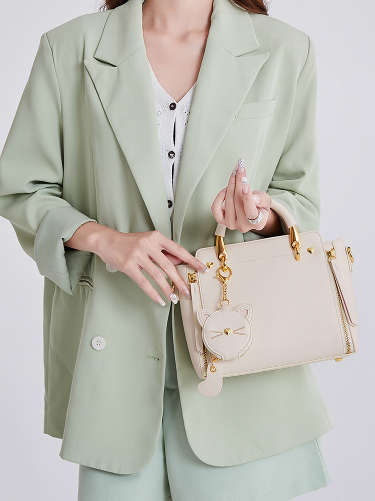 Women's High Quality Cat Genuine Leather Soft Handbags