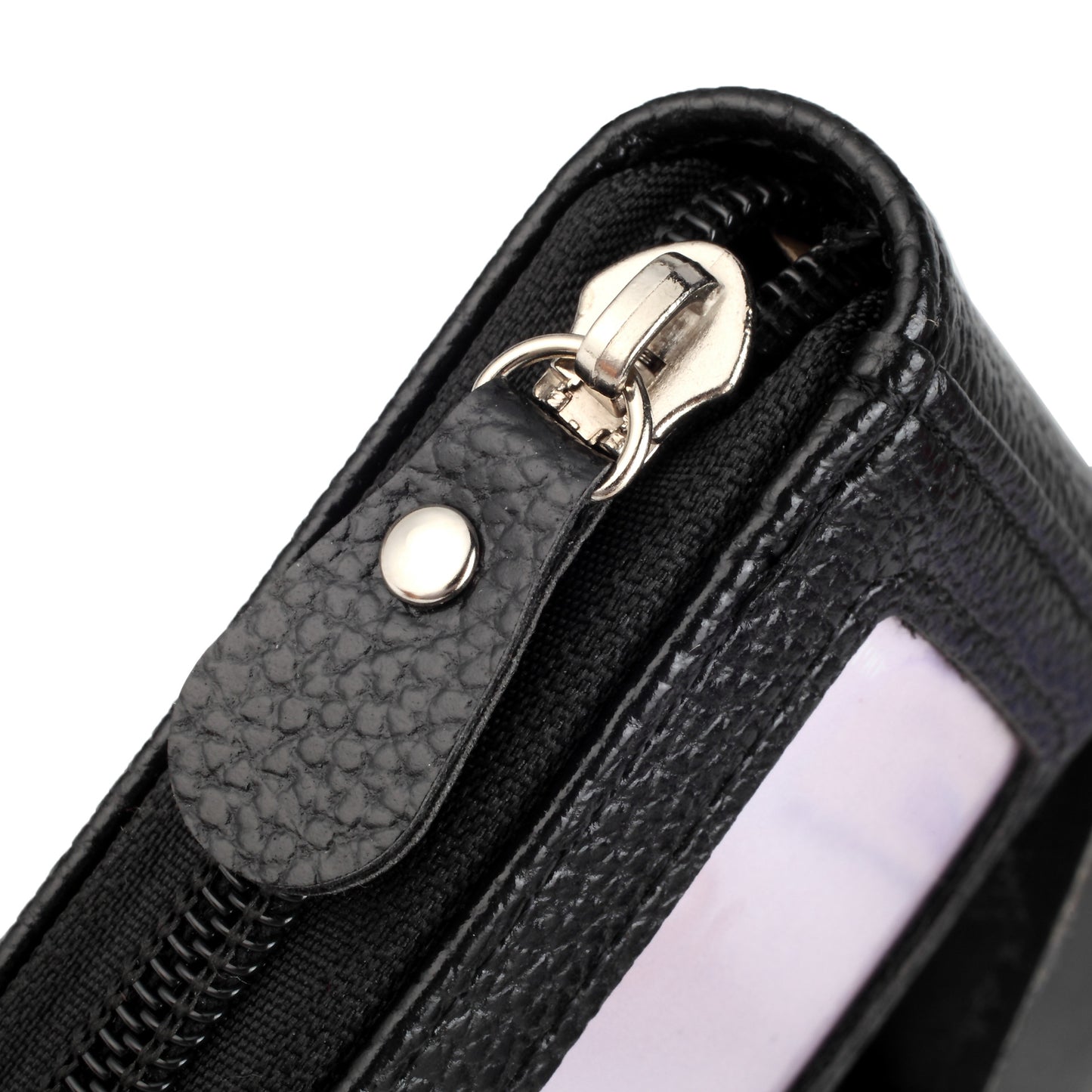 Women's Vertical Lychee Pattern Mini Swiping Multiple Card Holder