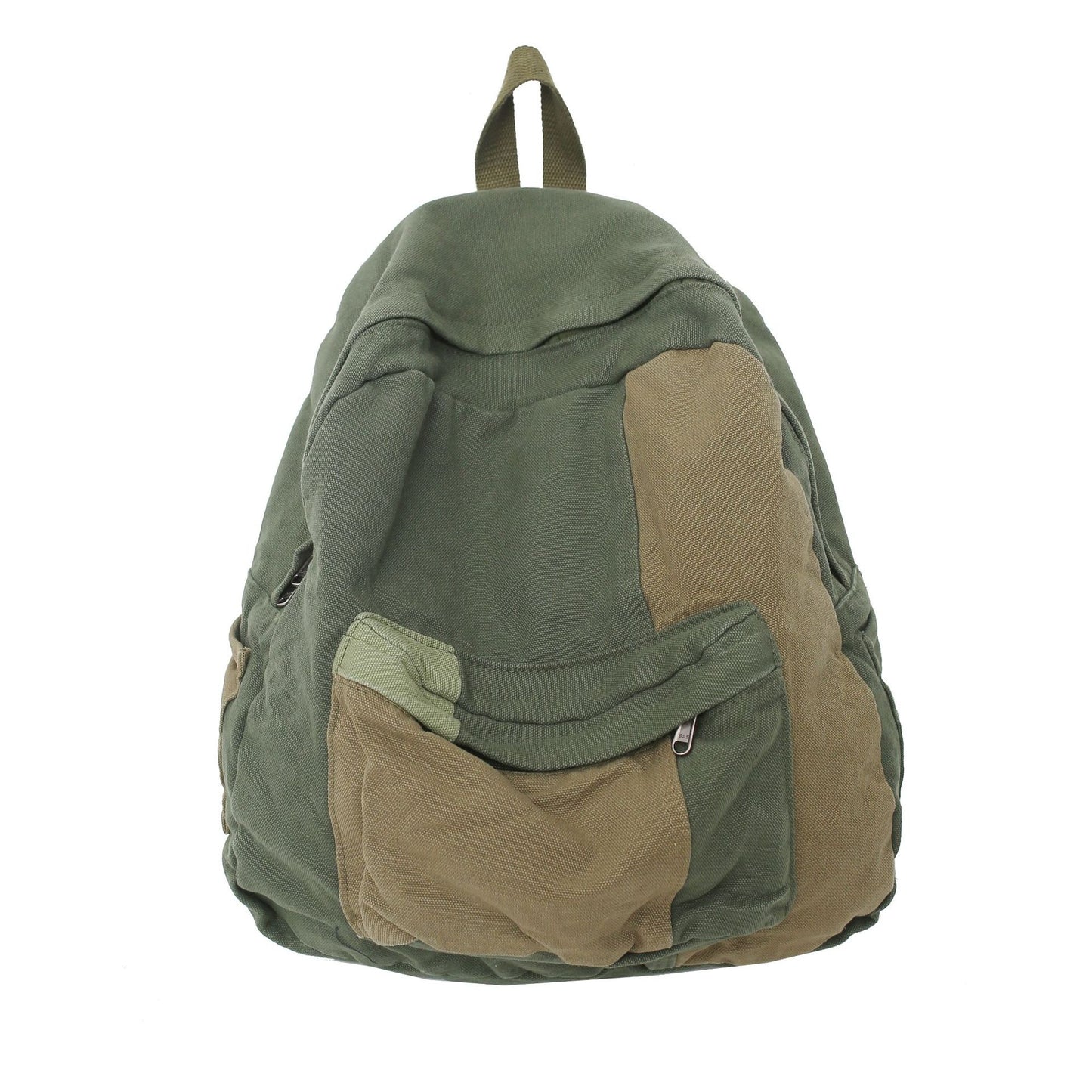 Capacity College Korean Simple Contrast Color Drape Backpacks