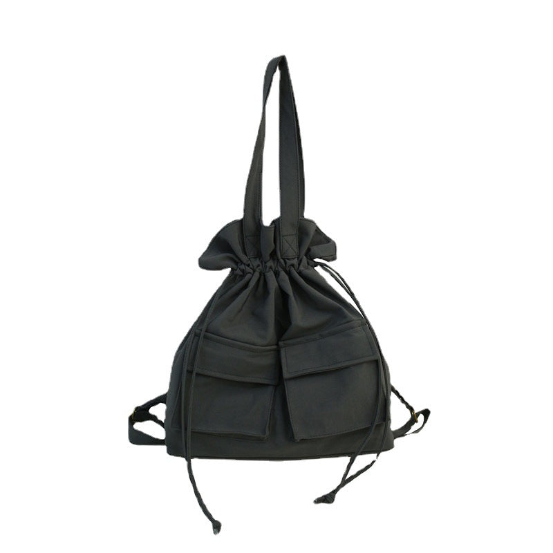 Durable Work Clothes Drawstring Canvas Schoolgirl Handbags
