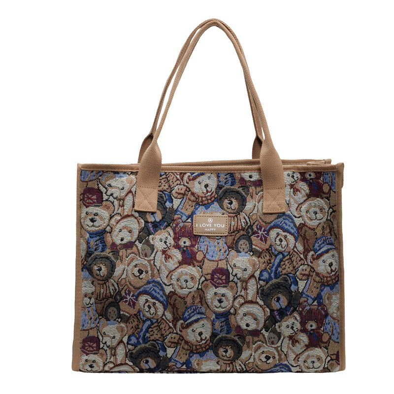 Women's Large Capacity Canvas Fashion Fashionable Class Shoulder Bags