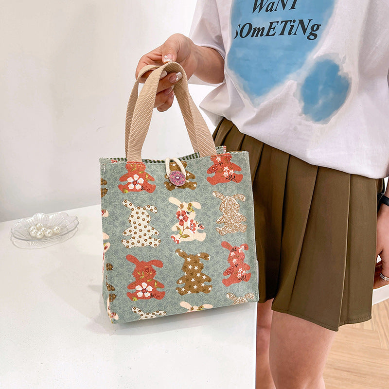 Canvas Portable Lunch Mummy Fashion Western Handbags