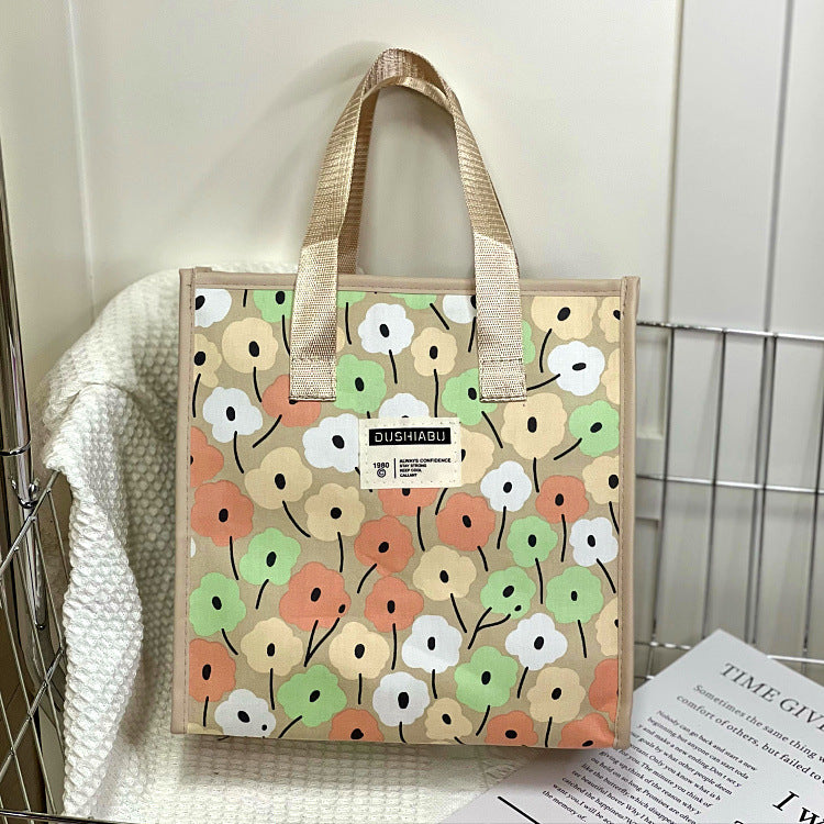 Floral Large Capacity Portable Wash Lunch Box Bags