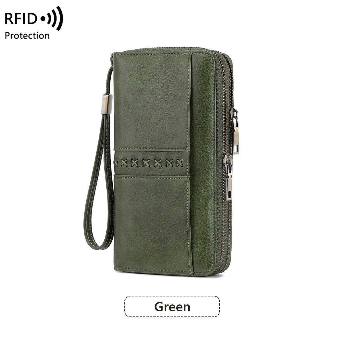 Women's & Men's Contrast Color Long Retro Large Capacity Ladies Wallet