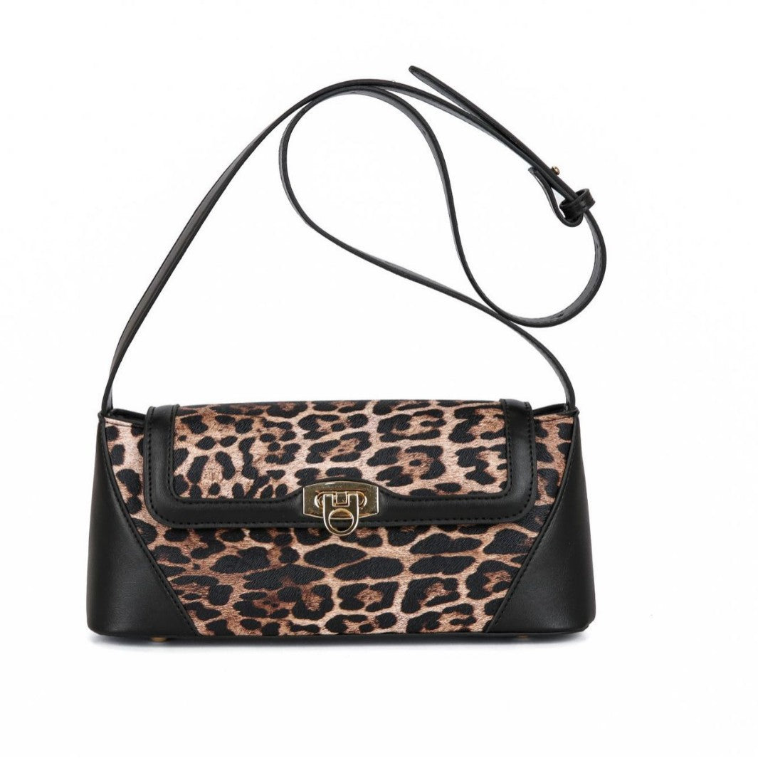 Women's Leopard Print American Style High-grade Stitching Crossbody Bags