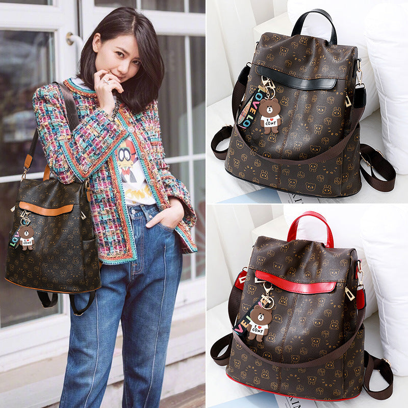 Women's Korean Style Fashionable Soft Leather Personalized And Backpacks