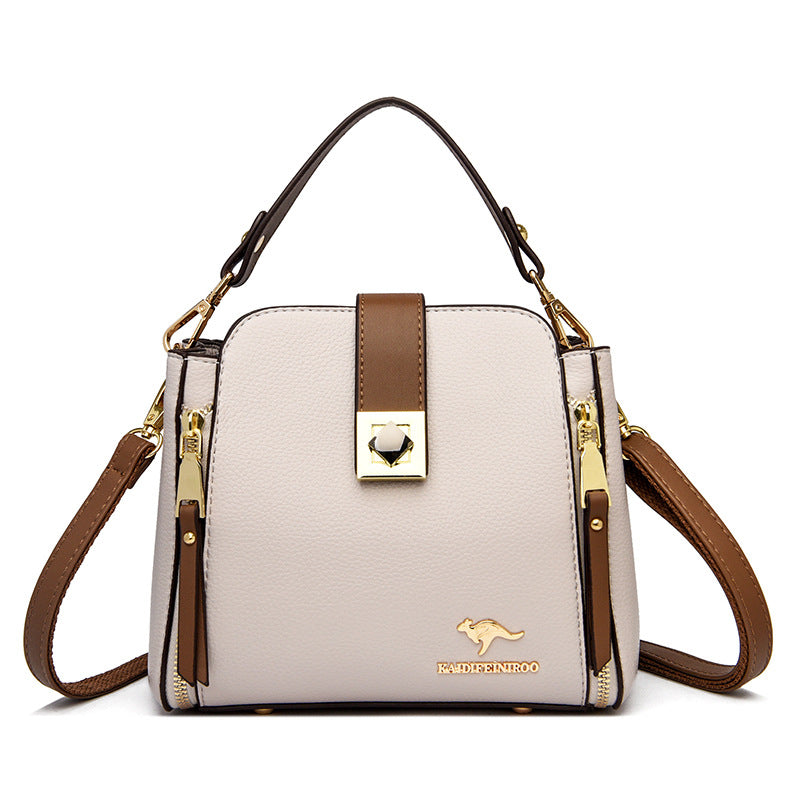 Classic Slouchy Women's Fashion Contrast Color Shoulder Bags