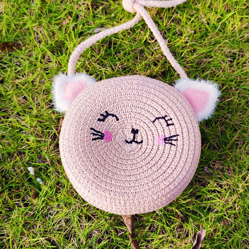 Children's Summer Trendy Woven Straw Cute Crossbody Bags