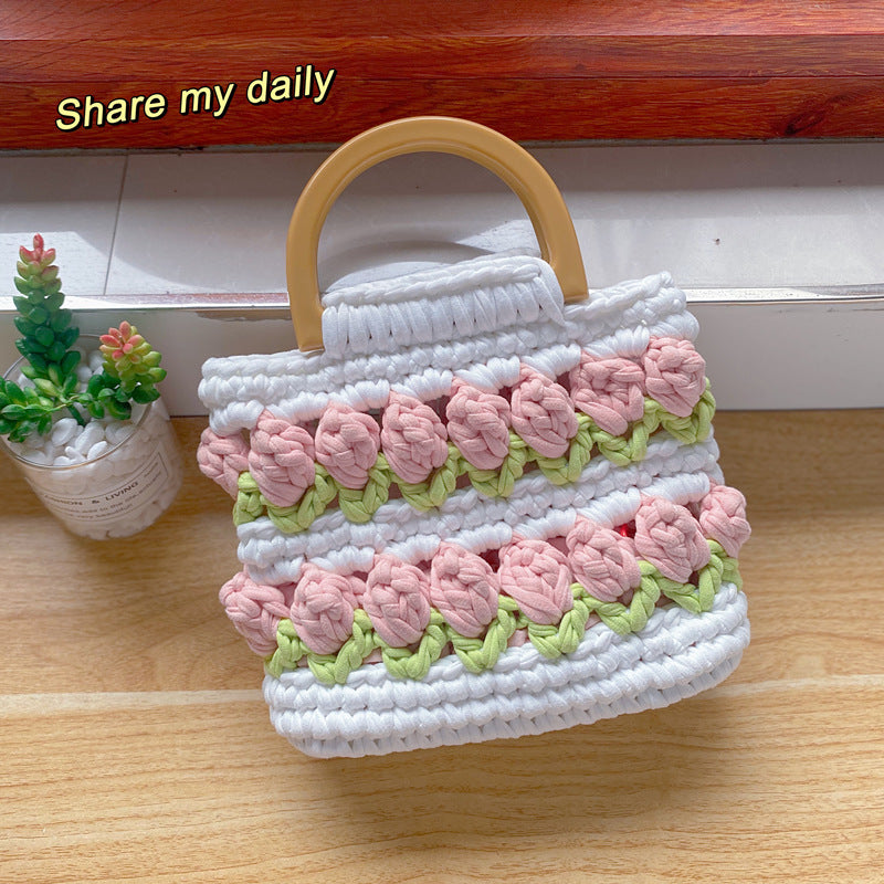 Tulip Hand-woven Strip Thread Material Gifts Handbags