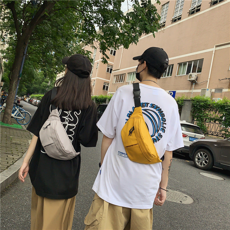 Women's & Men's & Korean Style Solid Color Simple Men's Chest Bags