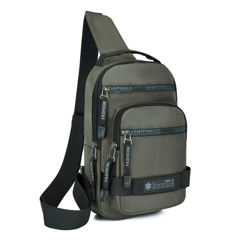 Men's Large Capacity Korean Lightweight Nylon Cloth Men's Chest Bags