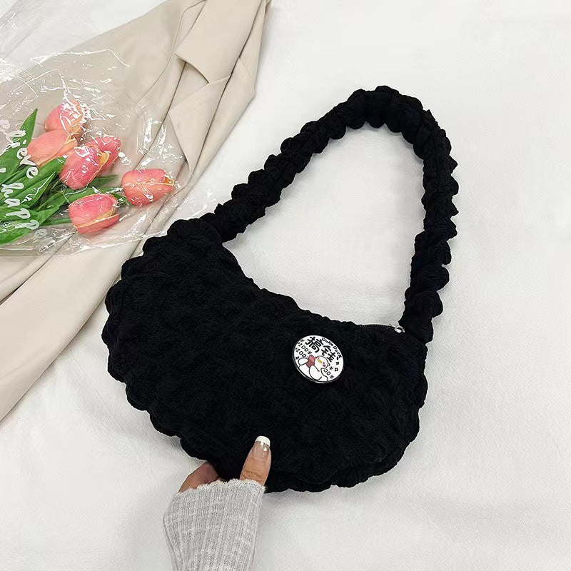 Women's Cloud Fashion One Solid Color Portable Bags
