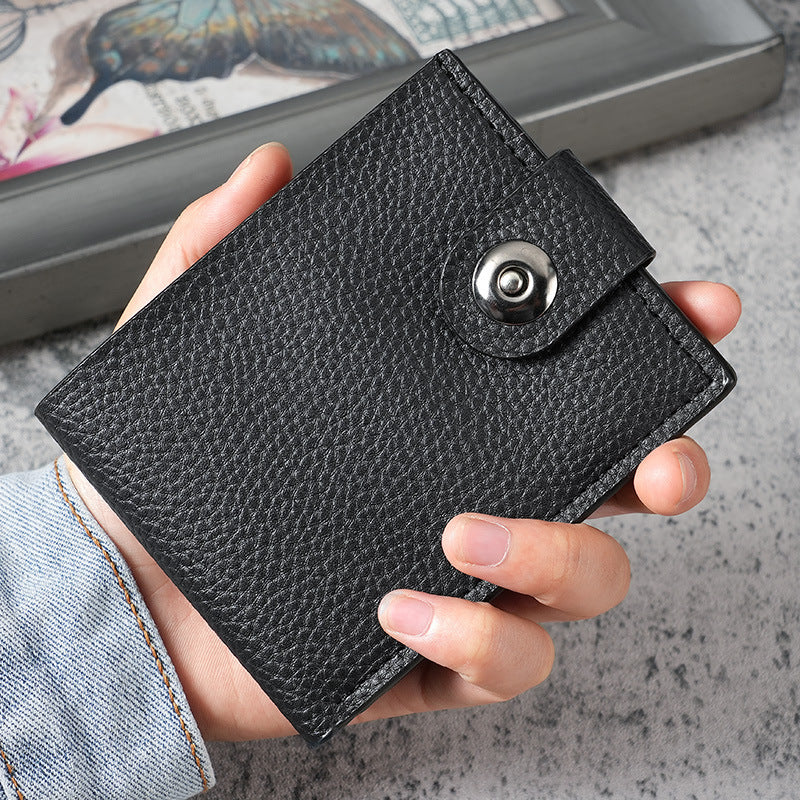 Men's Short Button Multiple Slots Leisure Horizontal Men's Wallet