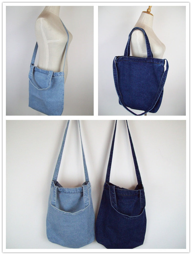 Style Jean Canvas Denim Large Shopping Mom Women's Messenger Bag