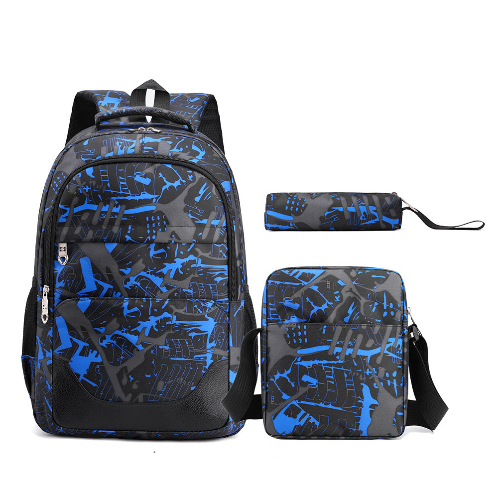 Women's & Men's & Preppy Style Junior High Three-piece Backpacks