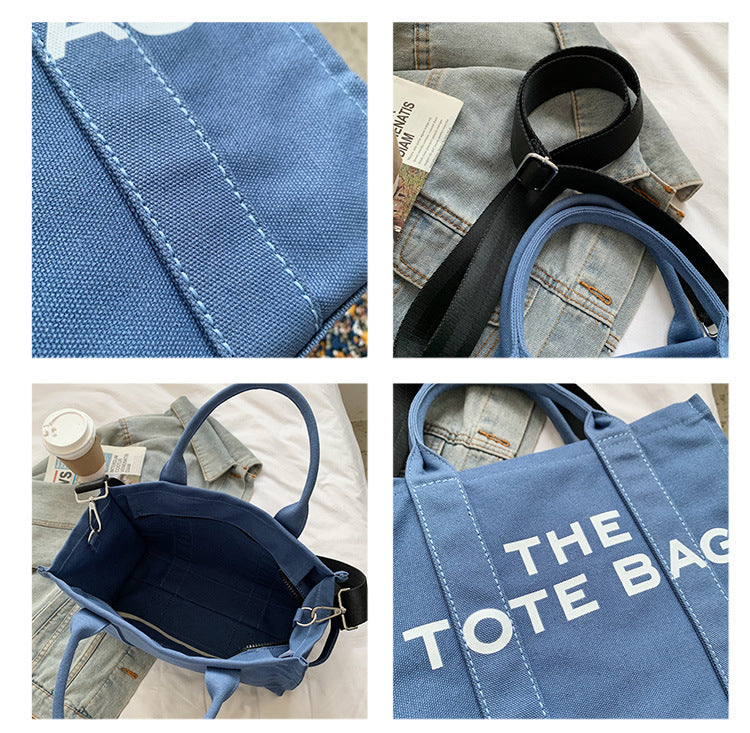 Women's Portable Canvas Simple Large Capacity Shoulder Bags