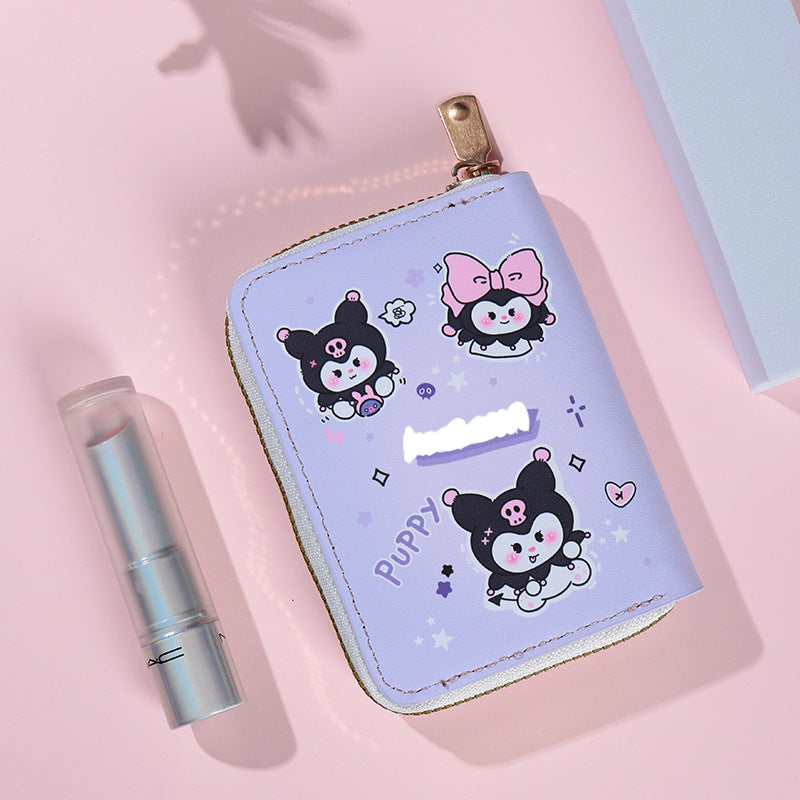 Cartoon Zipper Large Capacity Credit Cover Card Holder