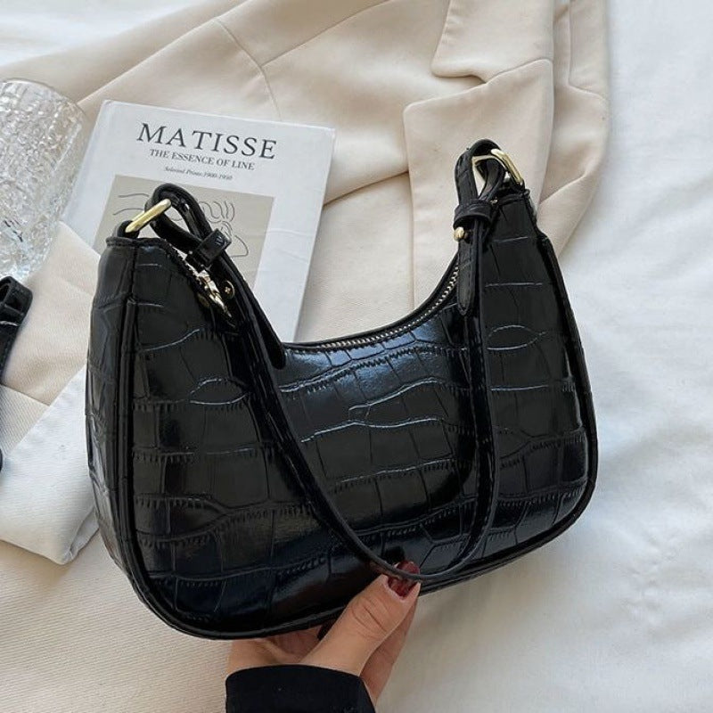 Exquisite Summer Brown Leather Black Stone Bags