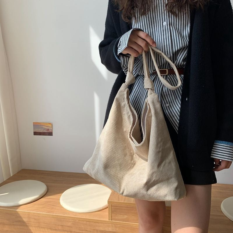 Canvas Female One Woven Large Capacity Shoulder Bags