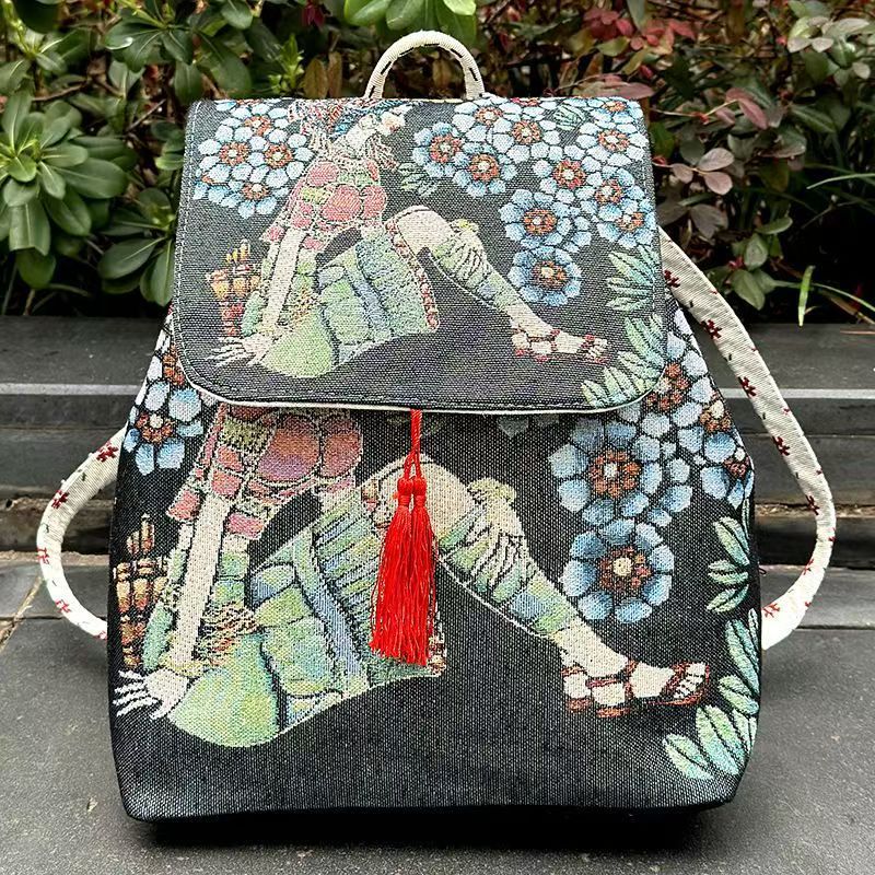 Women's Yunnan National Style Sofa Slipcover Leisure Backpacks