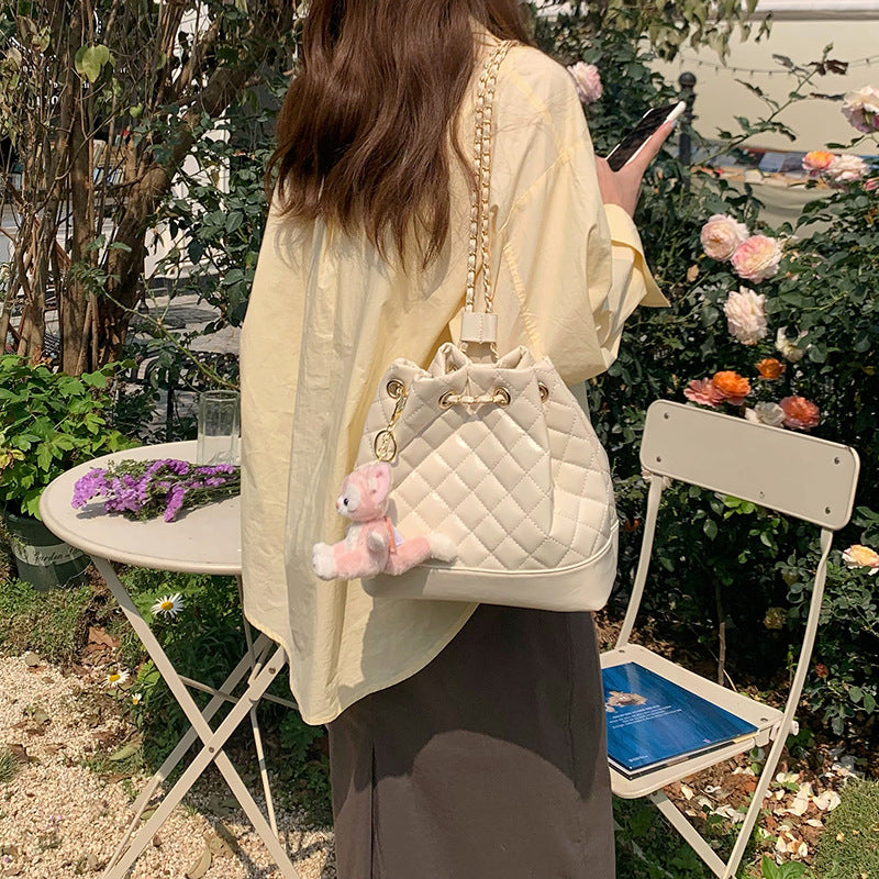Elegant Rhombus Chain Drawstring Bundle Classic Backpacks