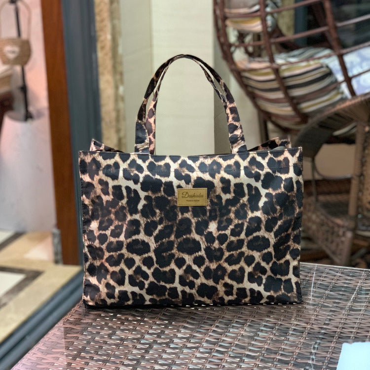 Oxford Cloth Fashion Plaid Waterproof Portable Handbags