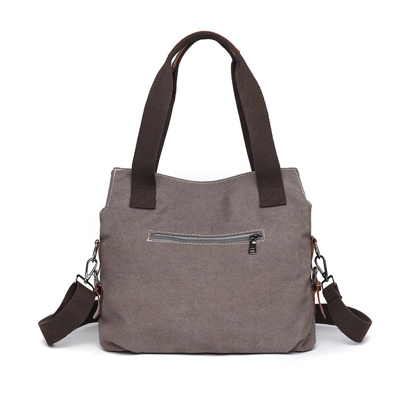 Women's Canvas Fashionable Simple Retro Large Capacity Shoulder Bags