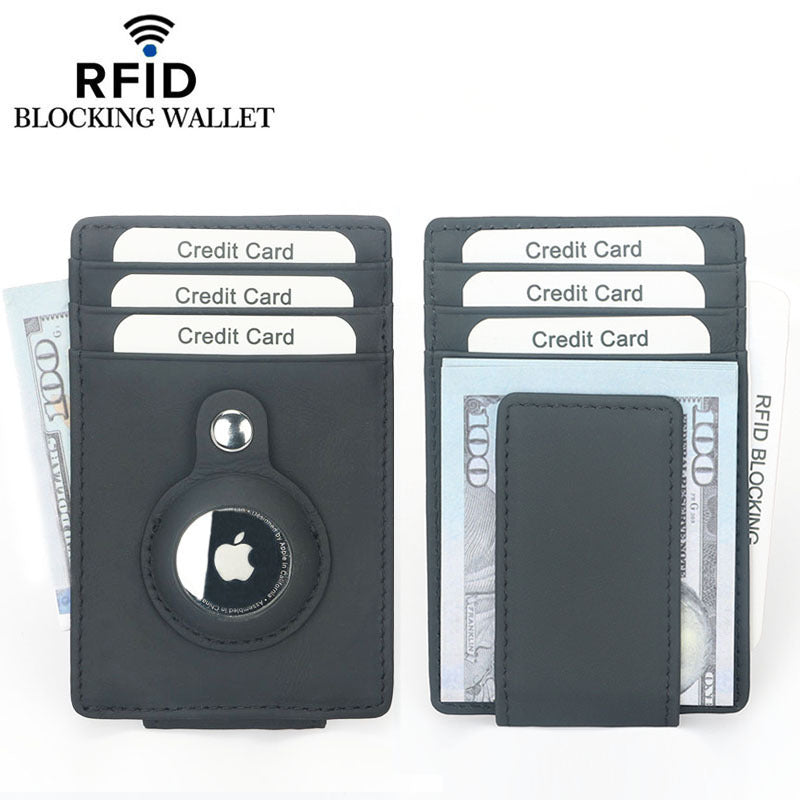Apple Tracker Protective First Layer Cowhide Card Holder