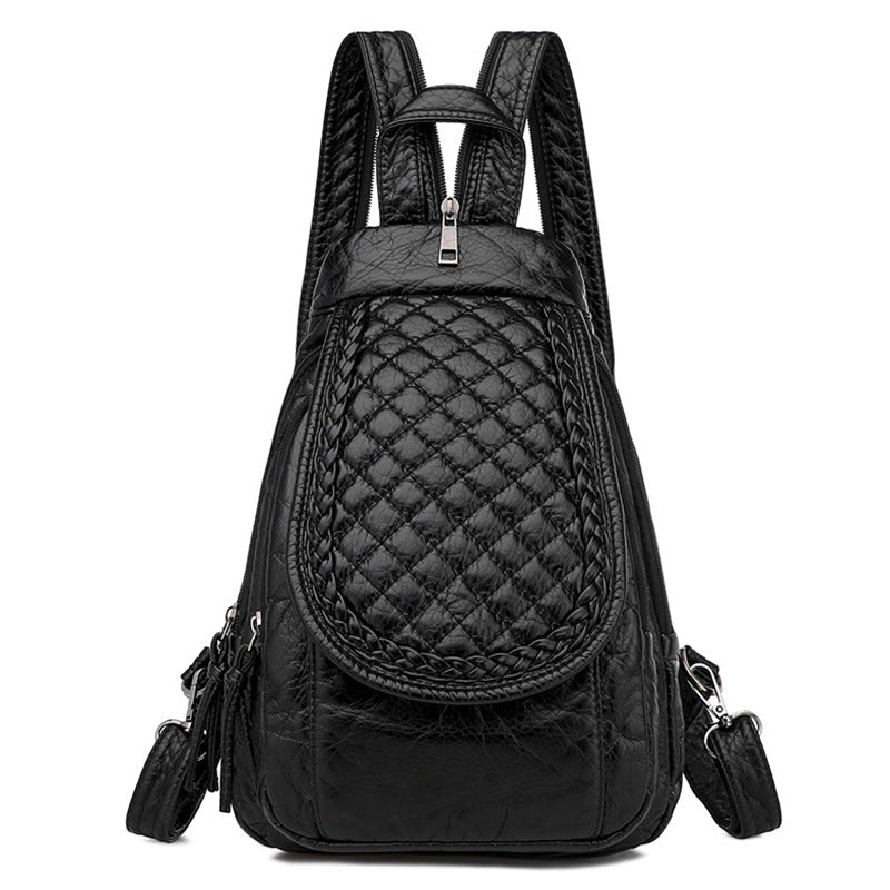 Women's Multifunctional Washed Soft Leather Korean Bags
