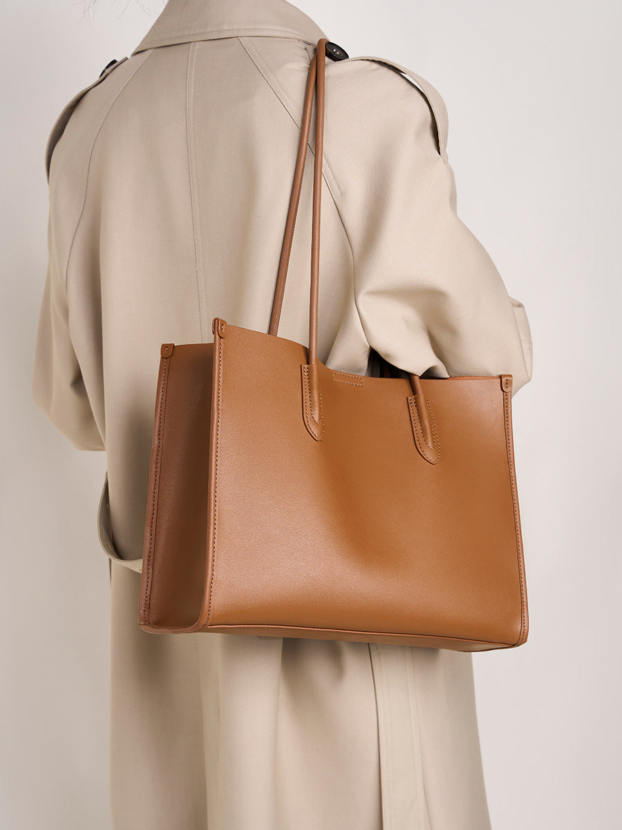 Women's Genuine Leather Niche Soft Versatile High-grade Large Handbags