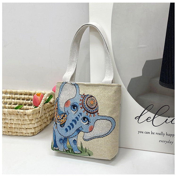 Gold Silk Double-sided Embroidered Ethnic Style Handbags