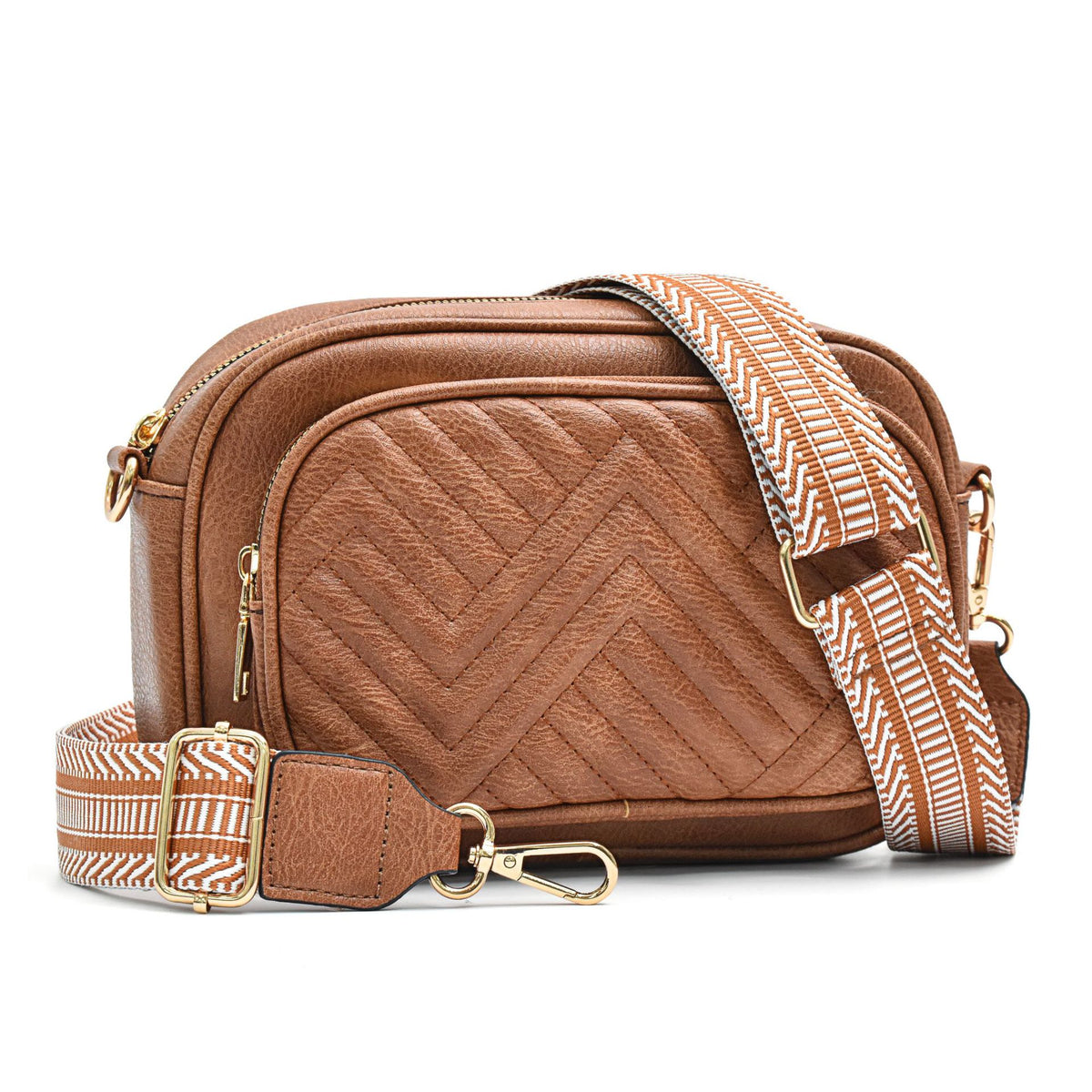 Embroidered Plaid Retro Popular Color Matching Ribbon Lion Women's Messenger Bag