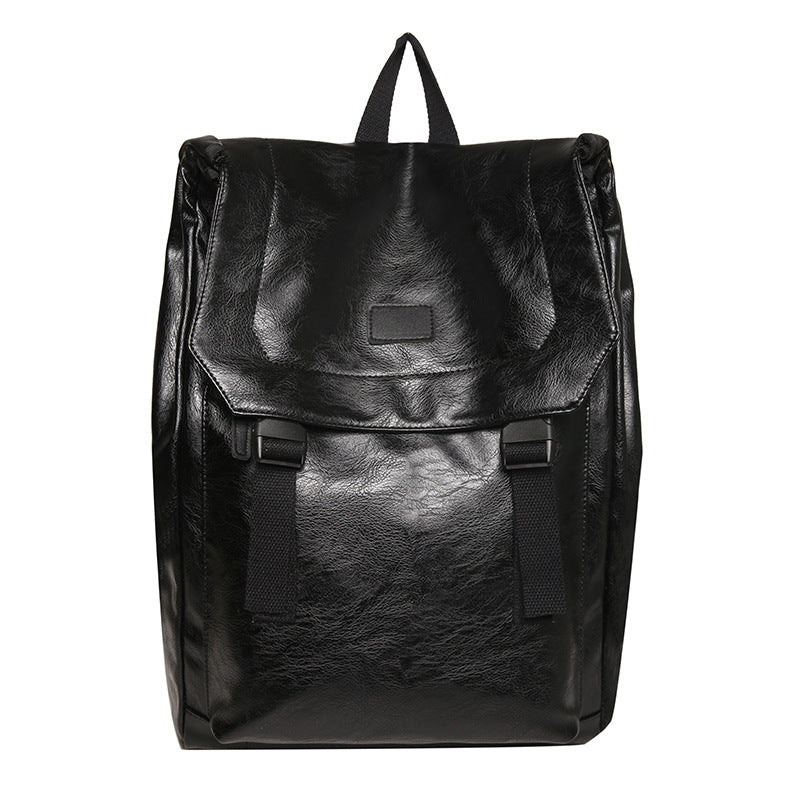 Leather Retro Leisure Solid Color Large Backpacks